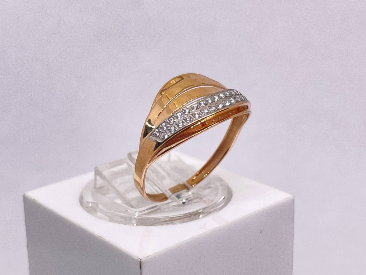 КОЛЬЦО С КАМНЯМИ (Au 585)