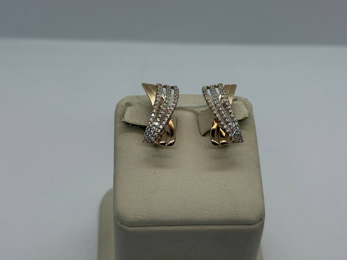 СКМИ585 СЕРЬГИ С КАМНЯМИ (Au 585)