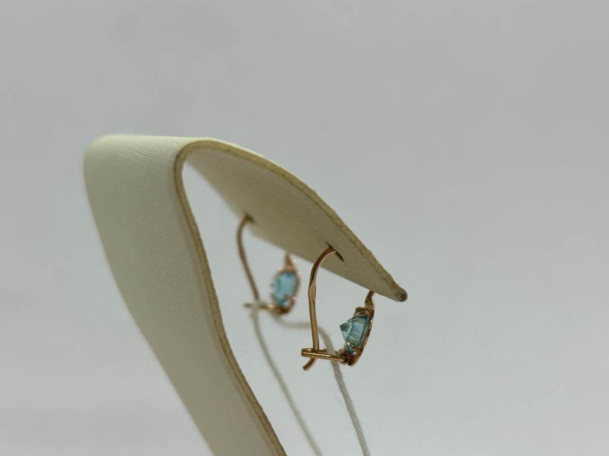 СКМ585 СЕРЬГИ С КАМНЕМ (Au 585)