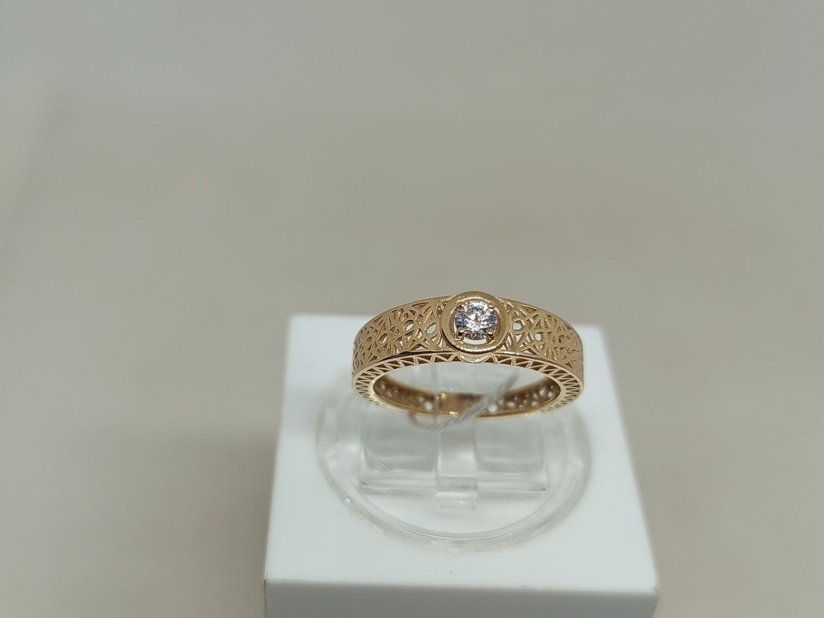 КОЛКМ585 КОЛЬЦО С КАМНЕМ (Au 585)