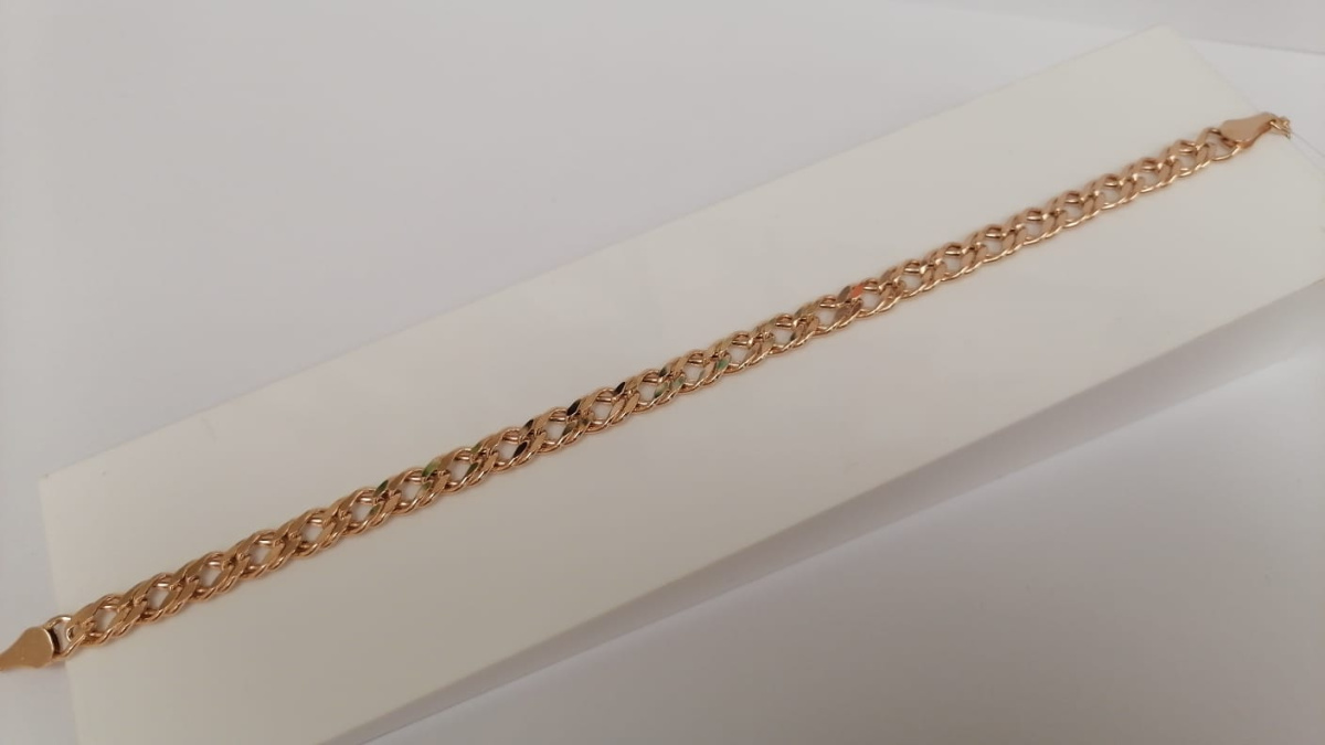 БРАСЛЕТ ПУСТОТЕЛЫЙ Ромб двойной (Au 585)