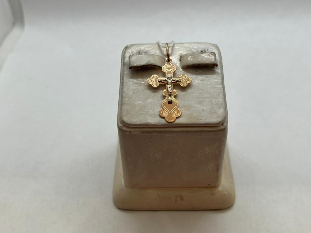 ПОДКБК585 ПОДВЕСКА КРЕСТ БЕЗ КАМНЯ (Au 585)