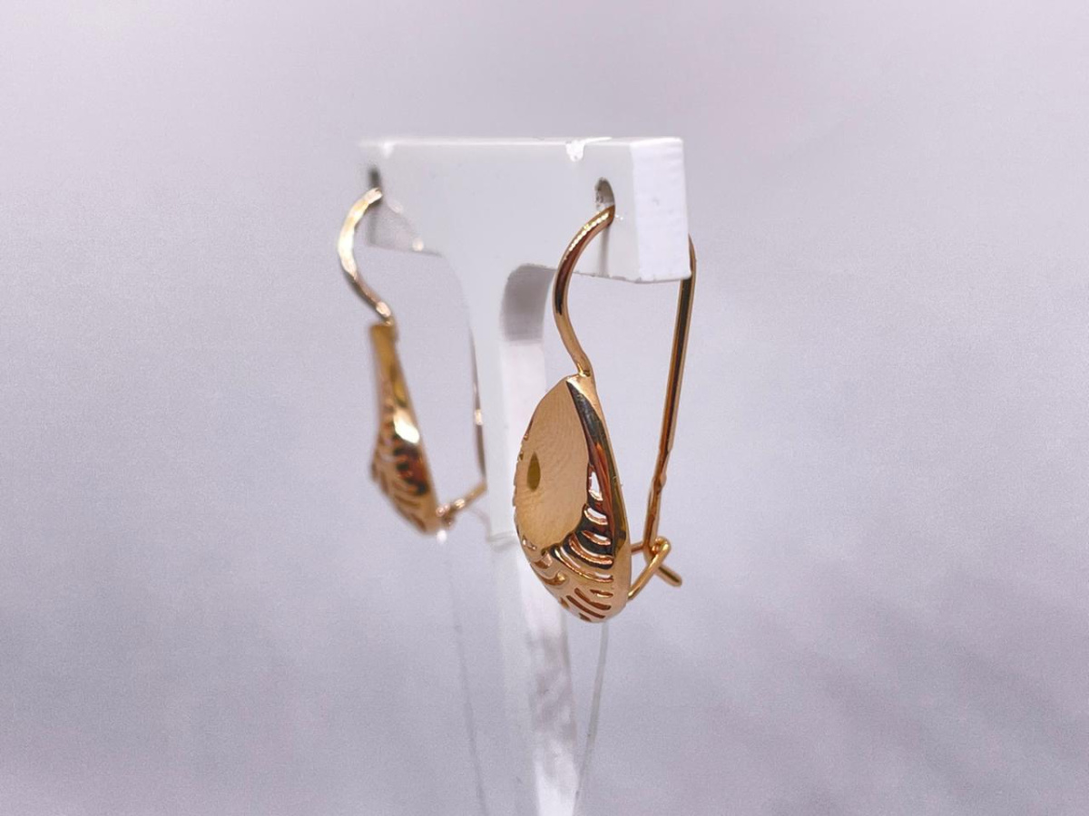 СЕРЬГИ ПЕТЕЛЬКА без камня (Au 585)