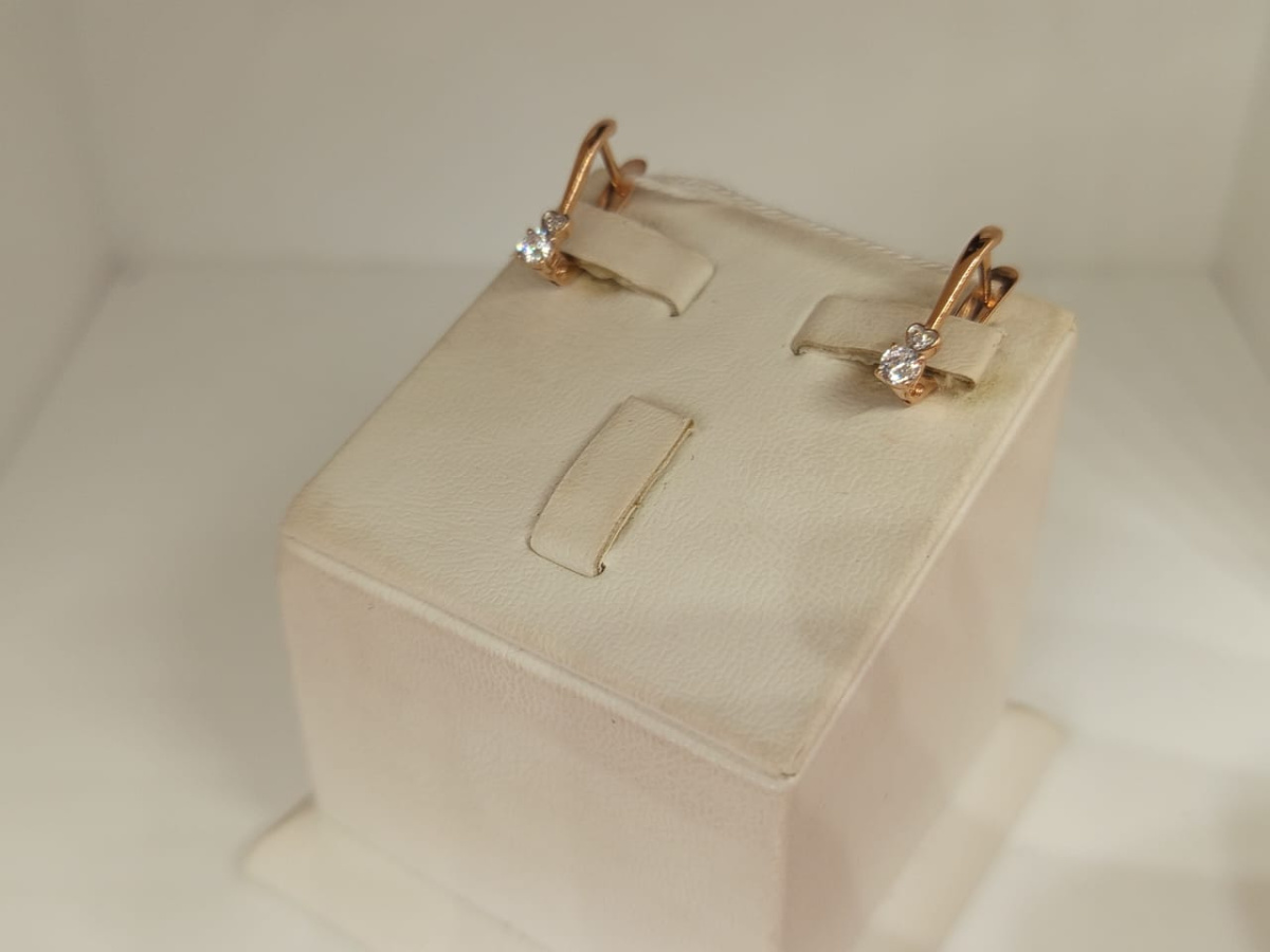 СКМИ585 СЕРЬГИ С КАМНЯМИ (Au 585)