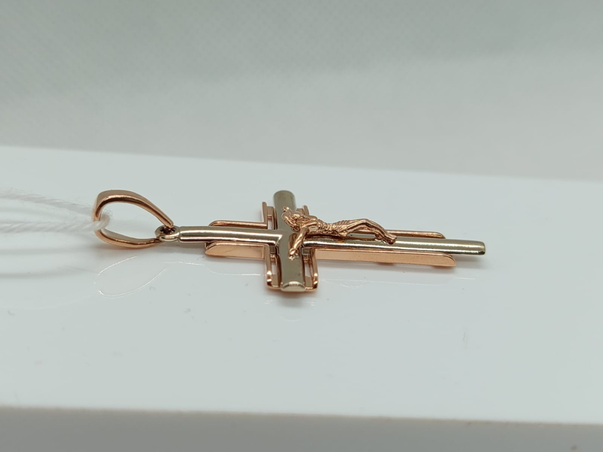 ПОДКБК585 ПОДВЕСКА КРЕСТ БЕЗ КАМНЯ (Au 585)