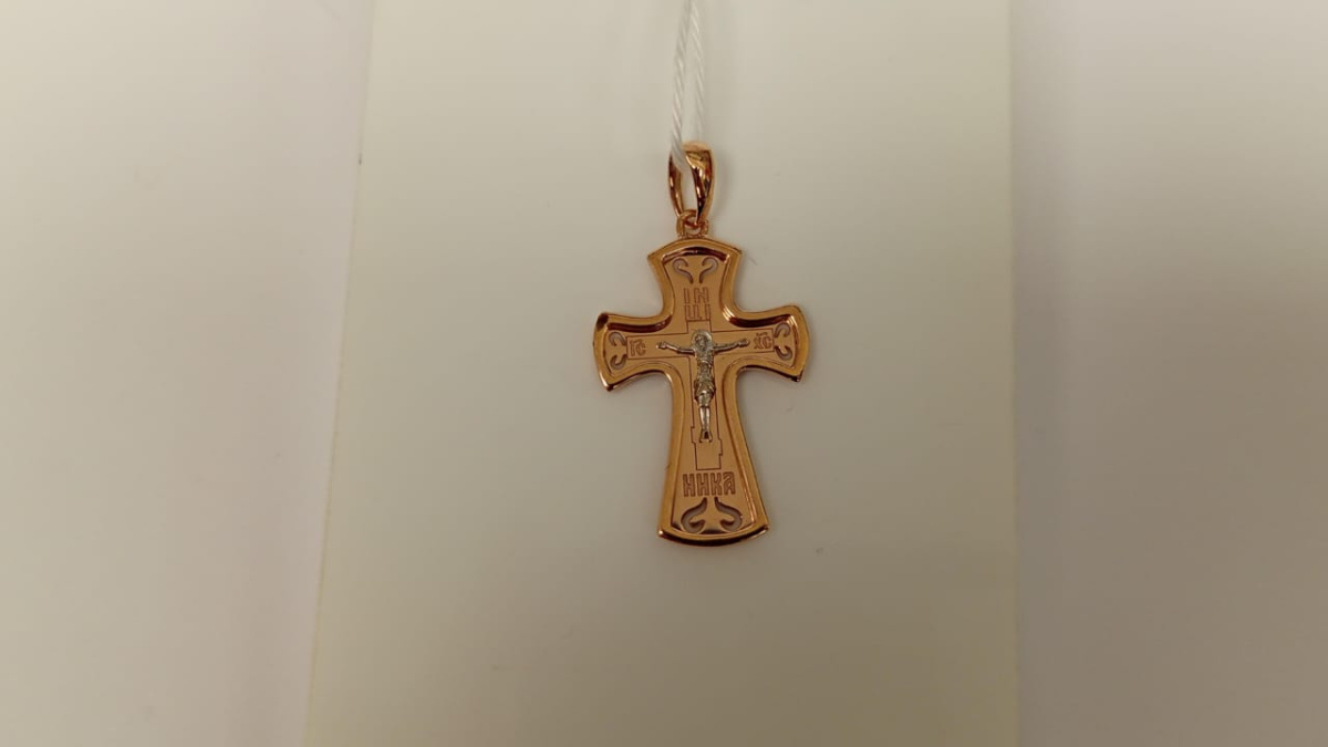 ПОДКБК585 ПОДВЕСКА КРЕСТ БЕЗ КАМНЯ (Au 585)