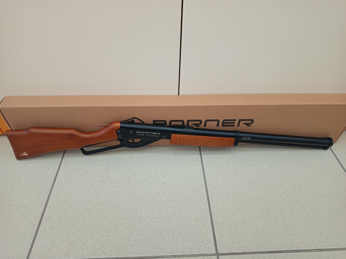 Пневматическая винтовка Borner Lever Action (скоба Генри, дерево, XS-V0W02) кал. 4.5 мм, 3 Дж.