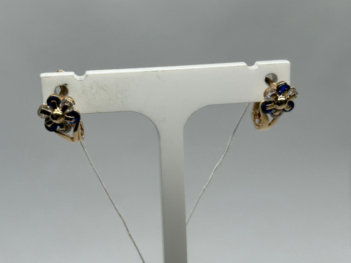 СКМИ585 СЕРЬГИ С КАМНЯМИ (Au 585)