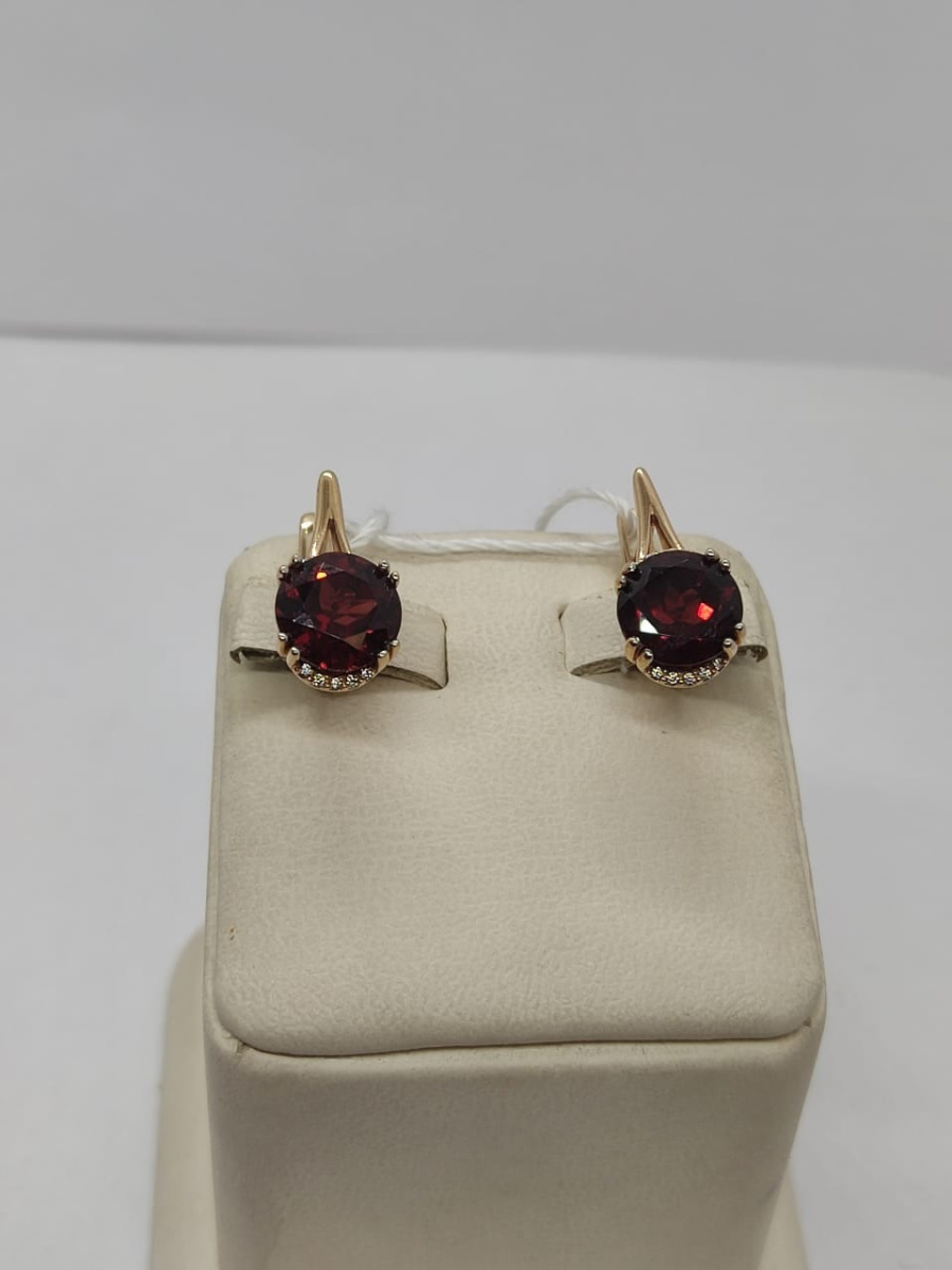 СКМИ585 СЕРЬГИ С КАМНЯМИ (Au 585)