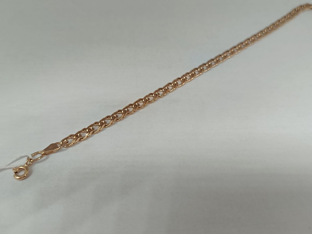 БРАСЛЕТ ПОЛНОВЕСНЫЙ Ромб двойной Au 585 БРАСЛЕТ ПОЛНОВЕСНЫЙ Ромб двойной Au 585