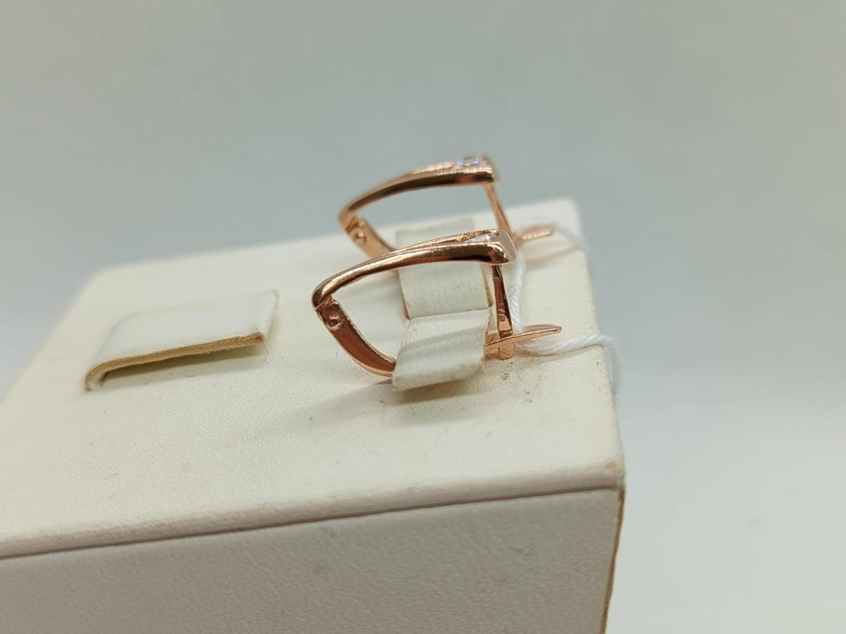 СКМ585 СЕРЬГИ С КАМНЕМ (Au 585)