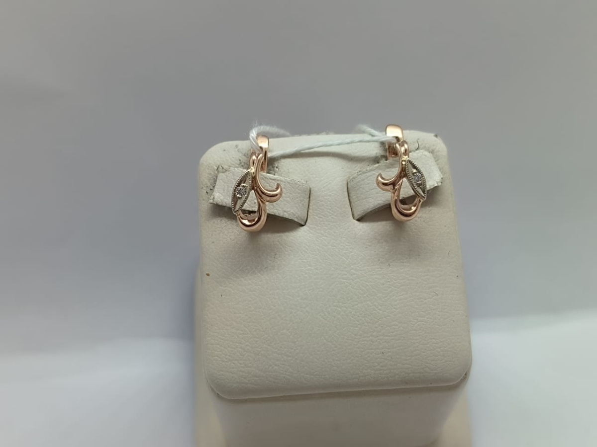 СКМ585 СЕРЬГИ С КАМНЕМ (Au 585)