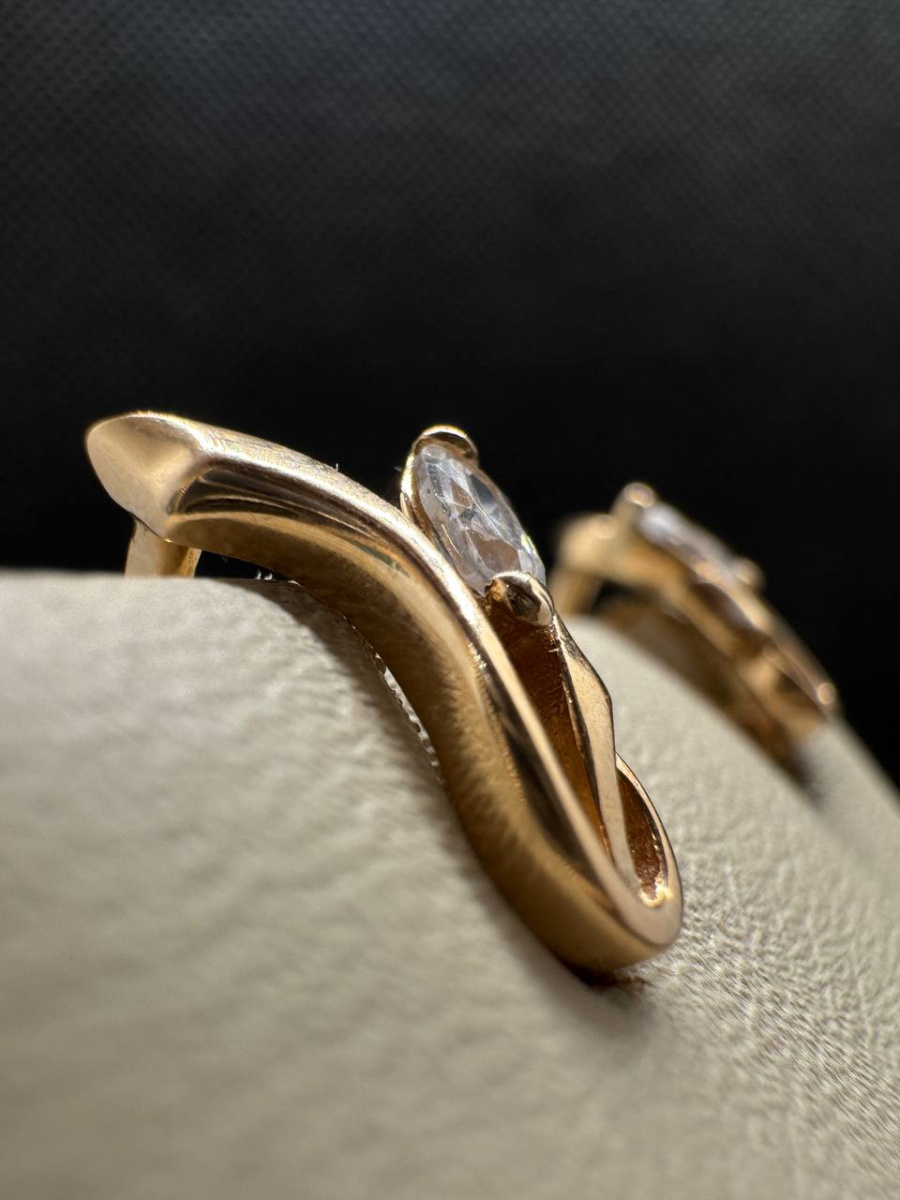 СКМ585 СЕРЬГИ С КАМНЕМ (Au 585)