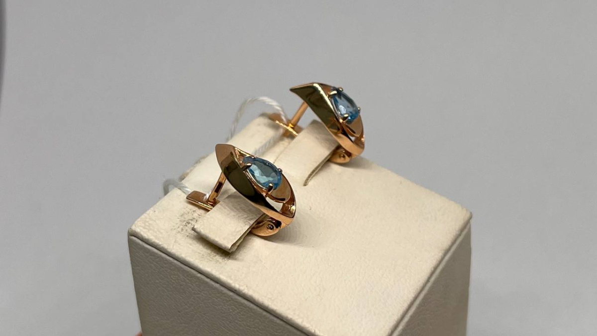 СЕРЬГИ С КАМНЕМ (Au 585)