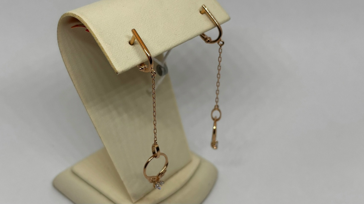 СЕРЬГИ С КАМНЕМ (Au 585)