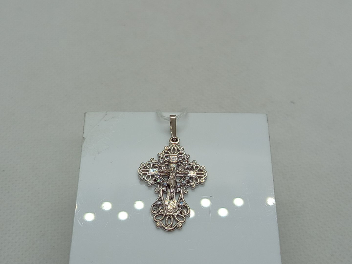ПОДВЕСКА КРЕСТ С КАМНЯМИ (Au 585)