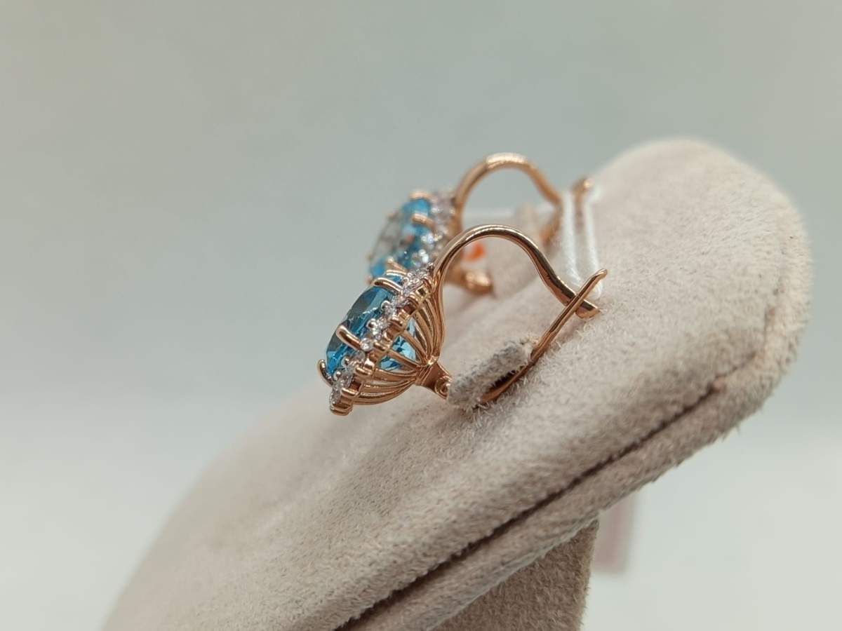 СКМИ585 СЕРЬГИ С КАМНЯМИ (Au 585)