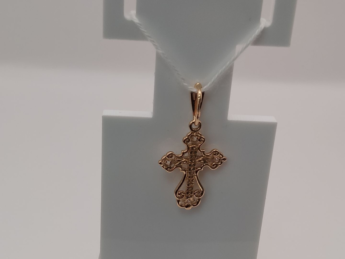 ПОДВЕСКА КРЕСТ С КАМНЯМИ (Au 585)