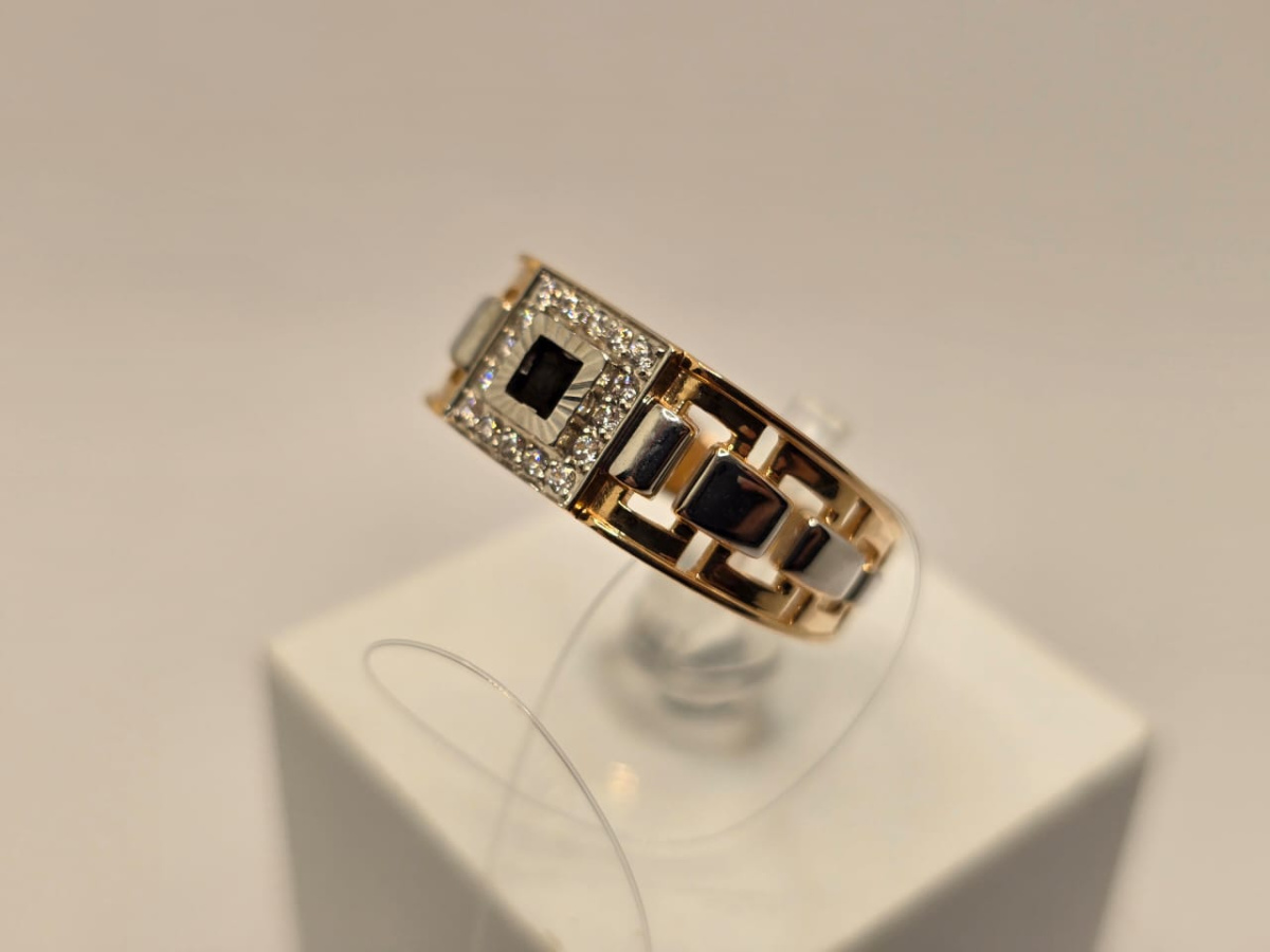 КОЛЬЦО ПЕЧАТКА с камнями (Au 585)