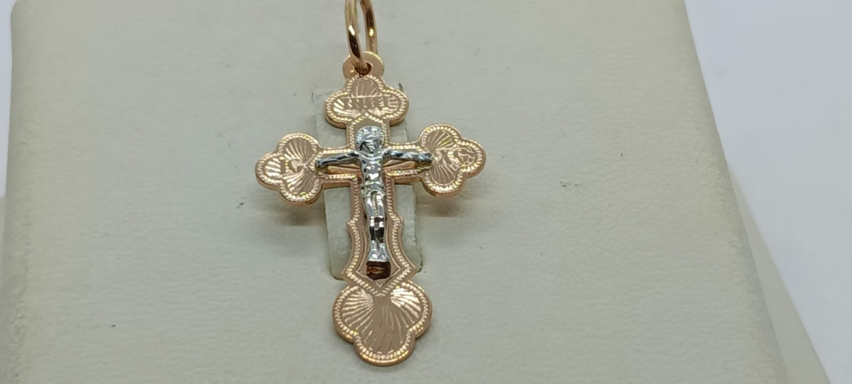 ПОДВЕСКА КРЕСТ без камня (Au 585) ПОДВЕСКА КРЕСТ без камня (Au 585)