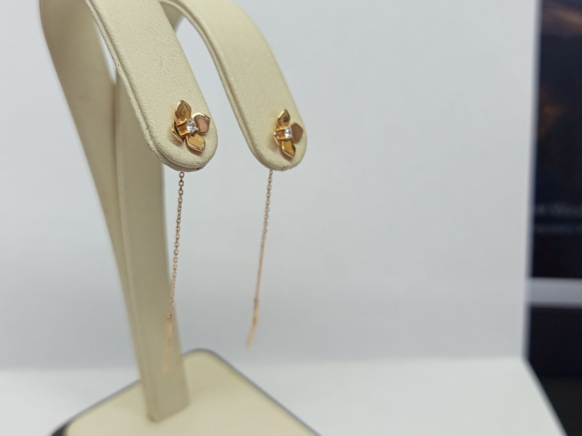 СЕРЬГИ ПРОДЕВКИ с камнем (Au 585)