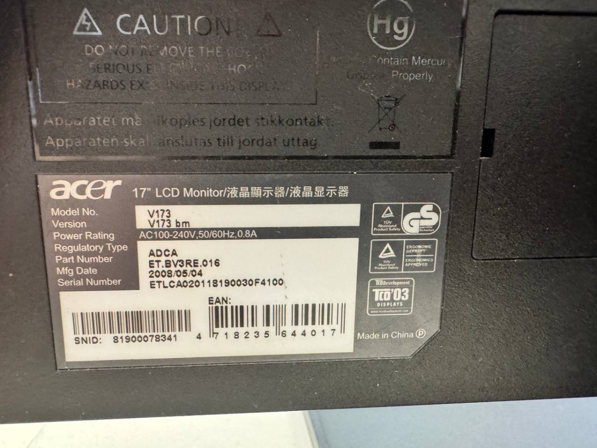 Монитор Acer V173A