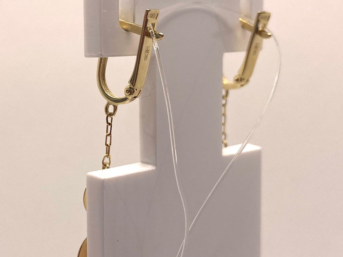 53-121-01244-1 СЕРЬГИ БЕЗ КАМНЯ (Au 585)