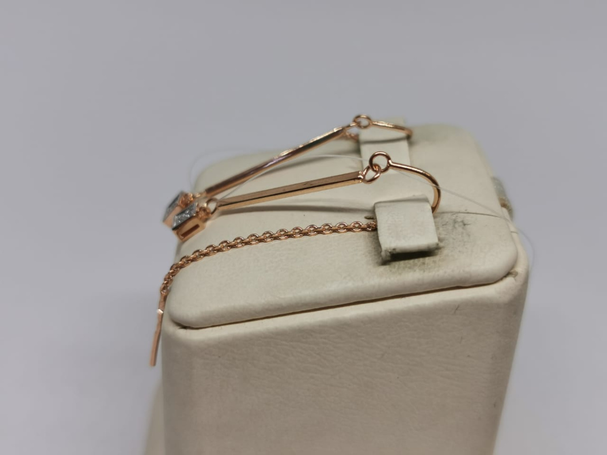 СЕРЬГИ ПРОДЕВКИ с камнями (Au 585)