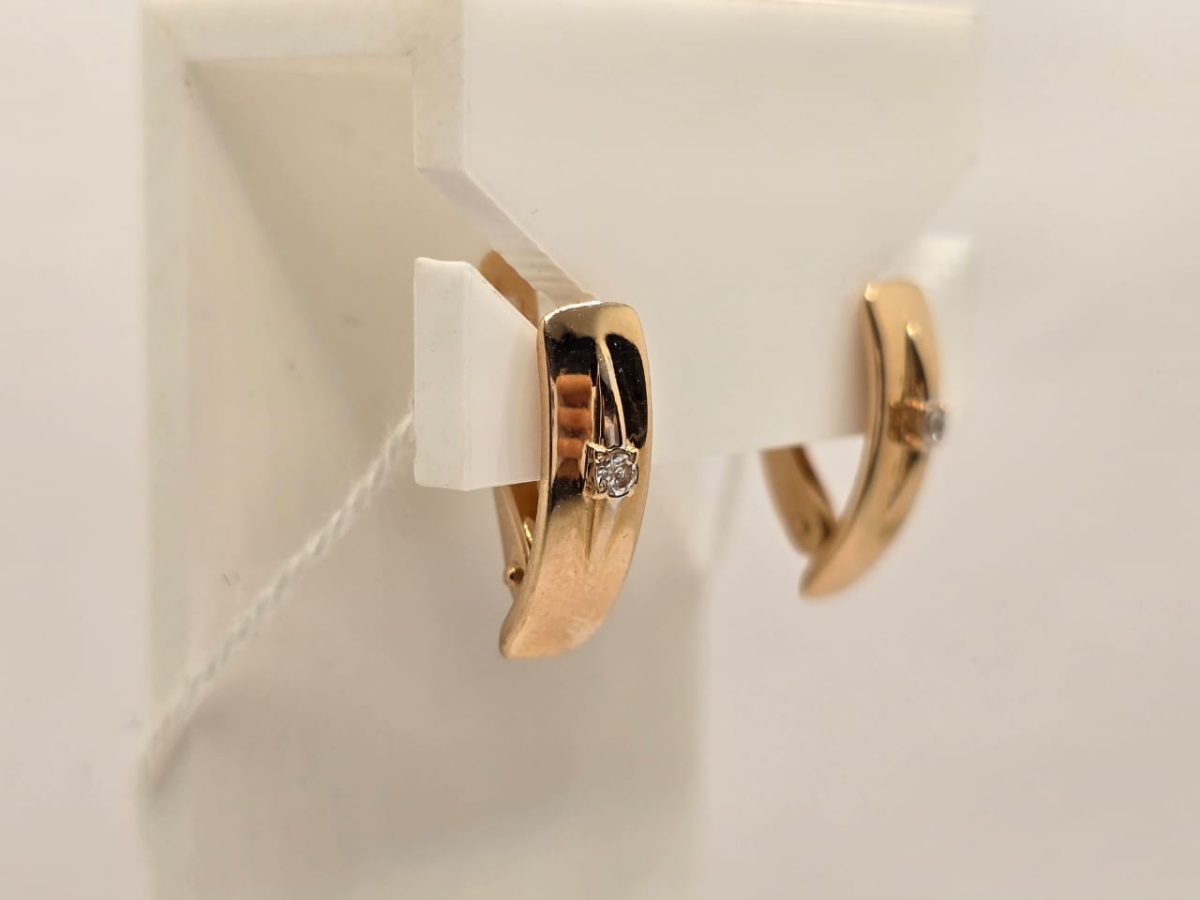 СКМ585 СЕРЬГИ С КАМНЕМ (Au 585)