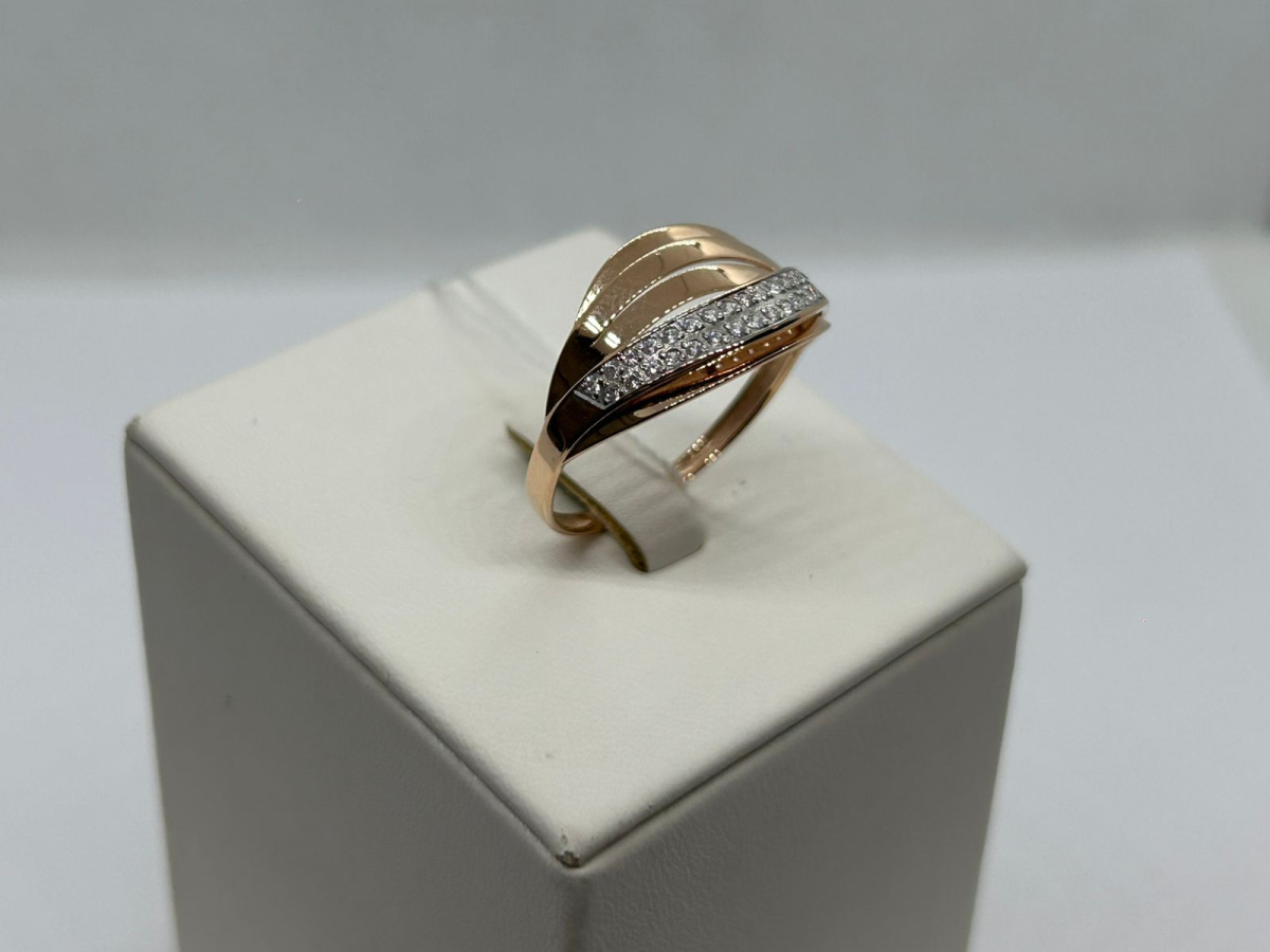 КОЛЬЦО С КАМНЯМИ (Au 585)