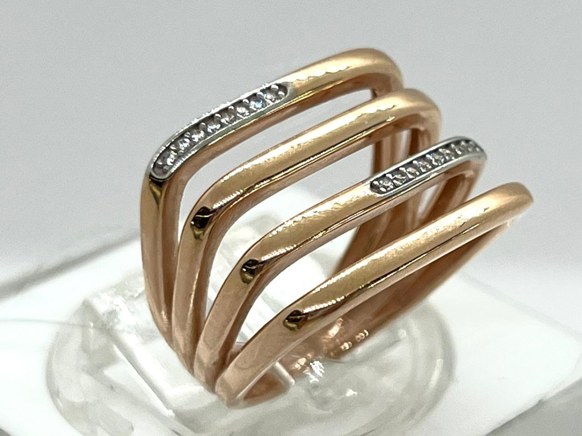 КОЛЬЦО С КАМНЯМИ (Au 585)