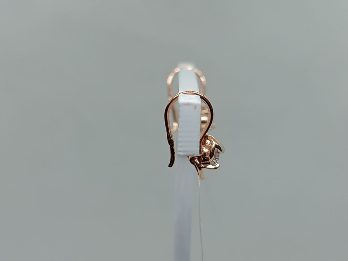 СЕРЬГИ ПЕТЕЛЬКА с камнем (Au 585)