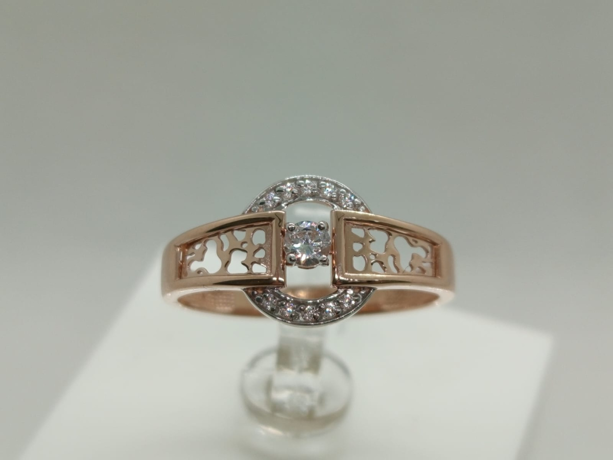 КОЛЬЦО С КАМНЯМИ (Au 585)