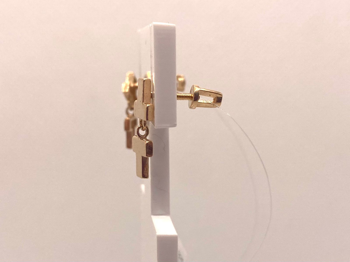 01-208718 СЕРЬГИ БЕЗ КАМНЯ (Au 585)