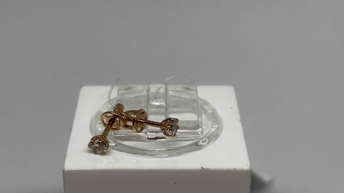 СЕРЬГИ ПУСЕТЫ с камнем (Au 585)