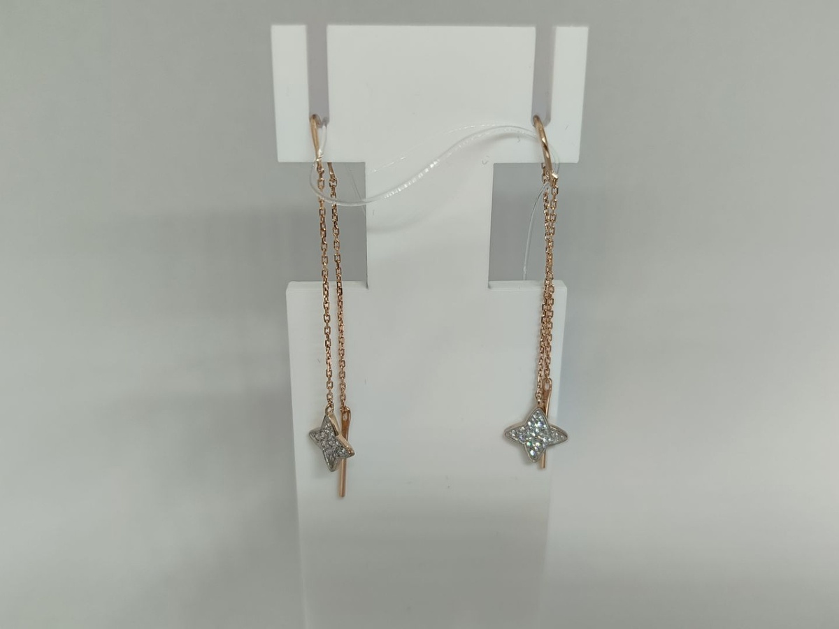 СЕРЬГИ ПРОДЕВКИ с камнями (Au 585)