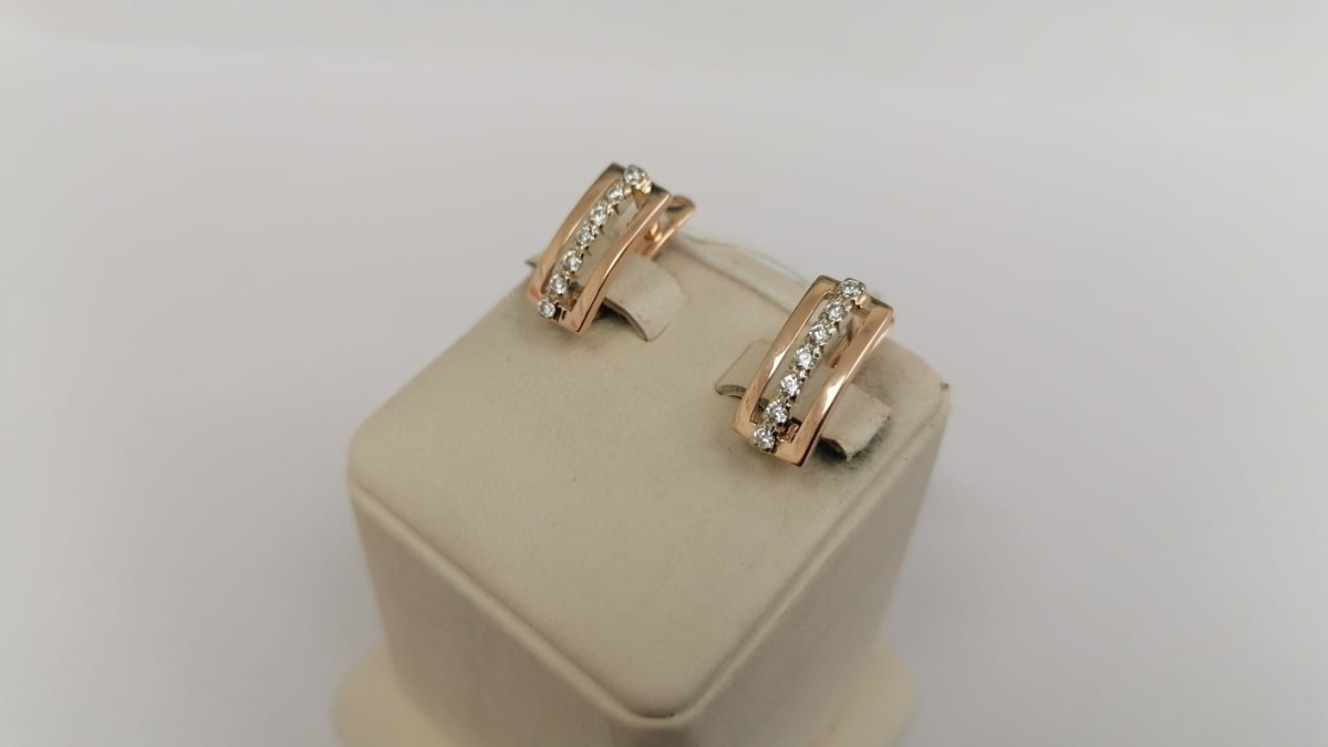 СКМИ585 СЕРЬГИ С КАМНЯМИ (Au 585)