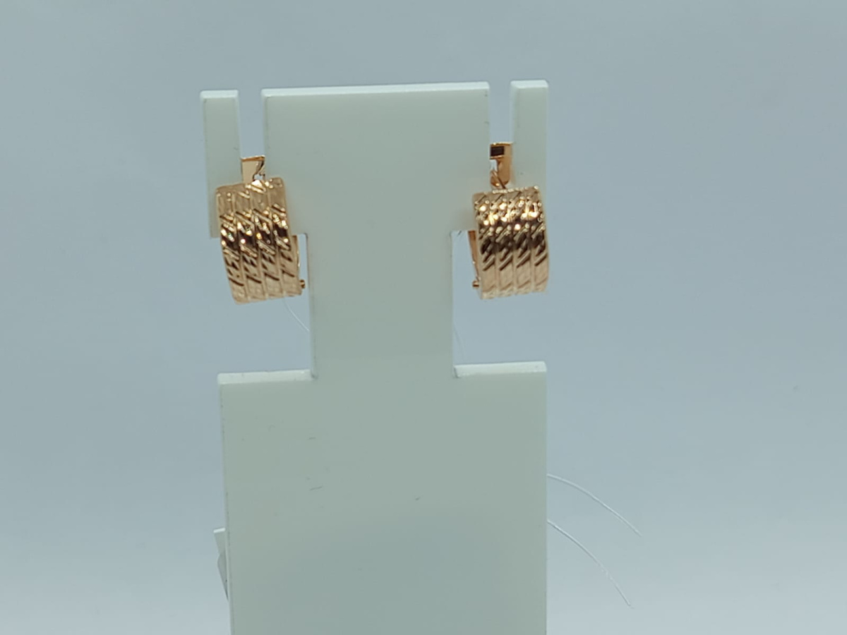 08-52-0099-01 СЕРЬГИ БЕЗ КАМНЯ (Au 585)