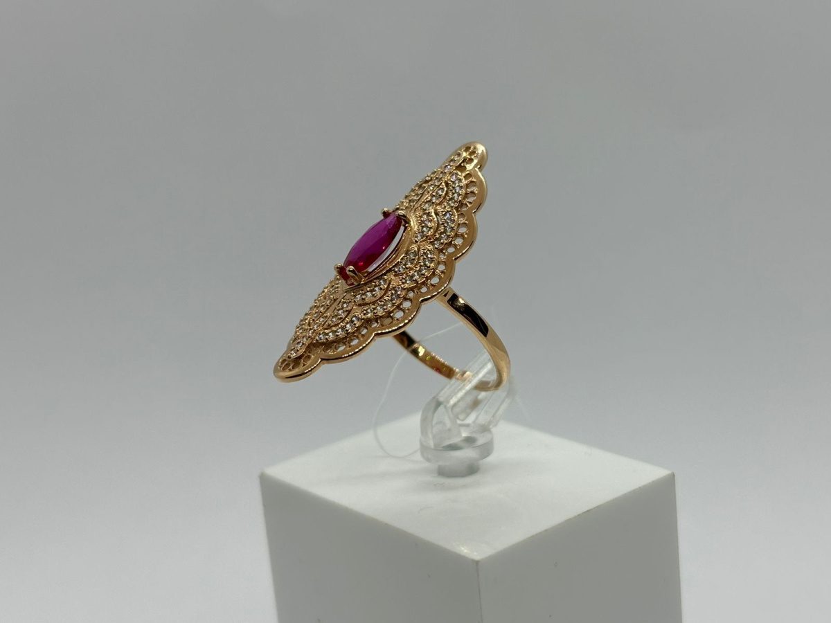 КОЛЬЦО С КАМНЯМИ (Au 585)