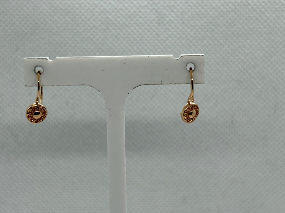 СЕРЬГИ ПЕТЕЛЬКА с камнями (Au 585)