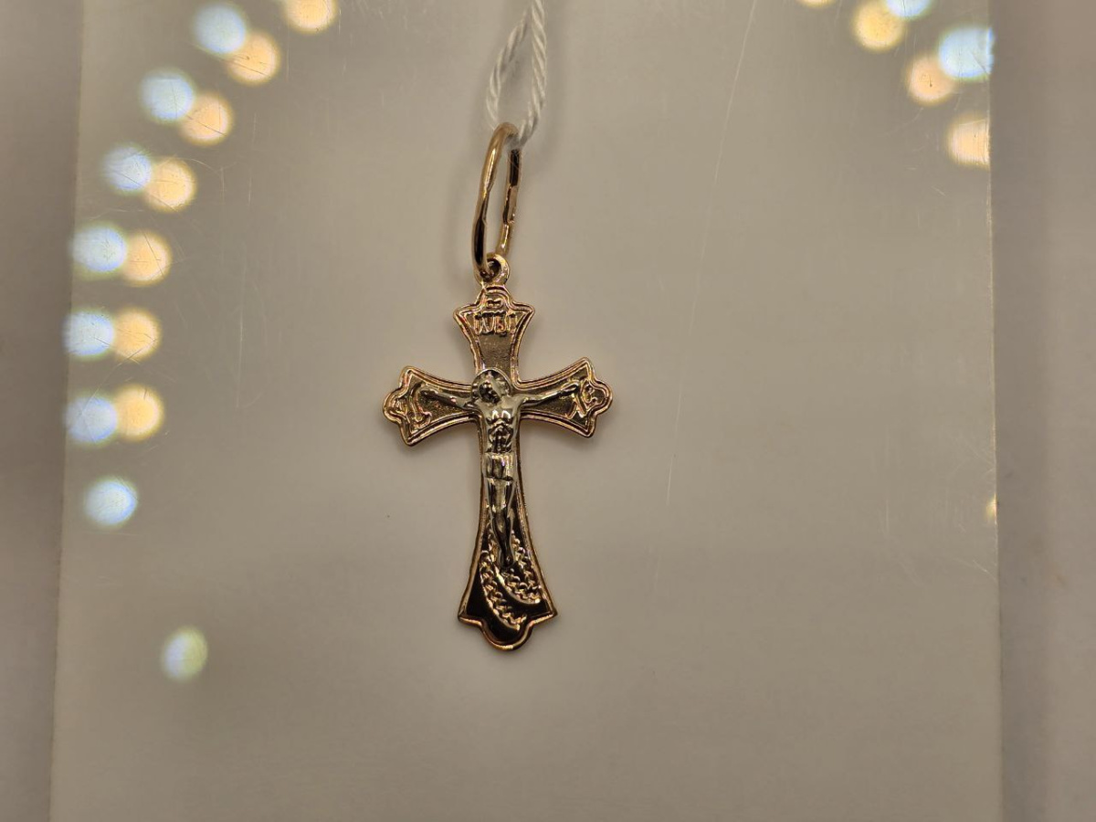 ПОДВЕСКА КРЕСТ БЕЗ КАМНЯ (Au 585)