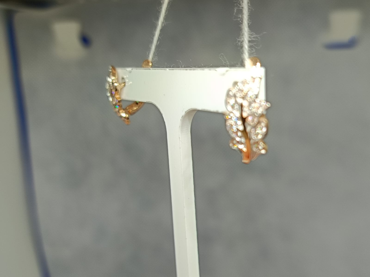 СКМИ585 СЕРЬГИ С КАМНЯМИ (Au 585)