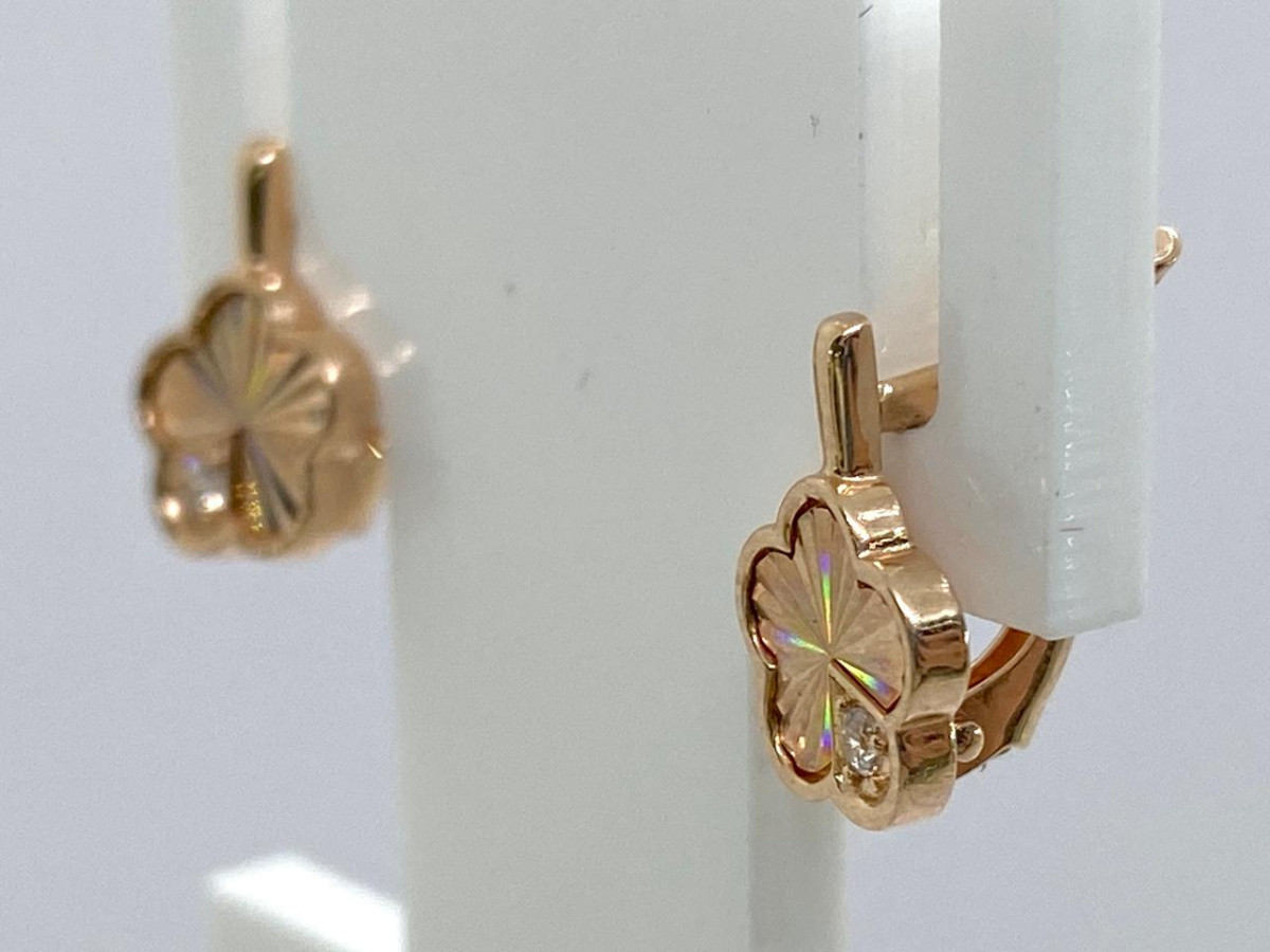 СЕРЬГИ С КАМНЕМ (Au 585)