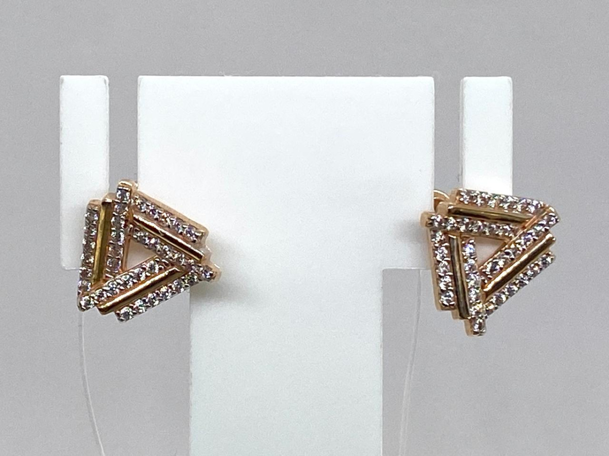 СЕРЬГИ ПУСЕТЫ с камнями (Au 585)