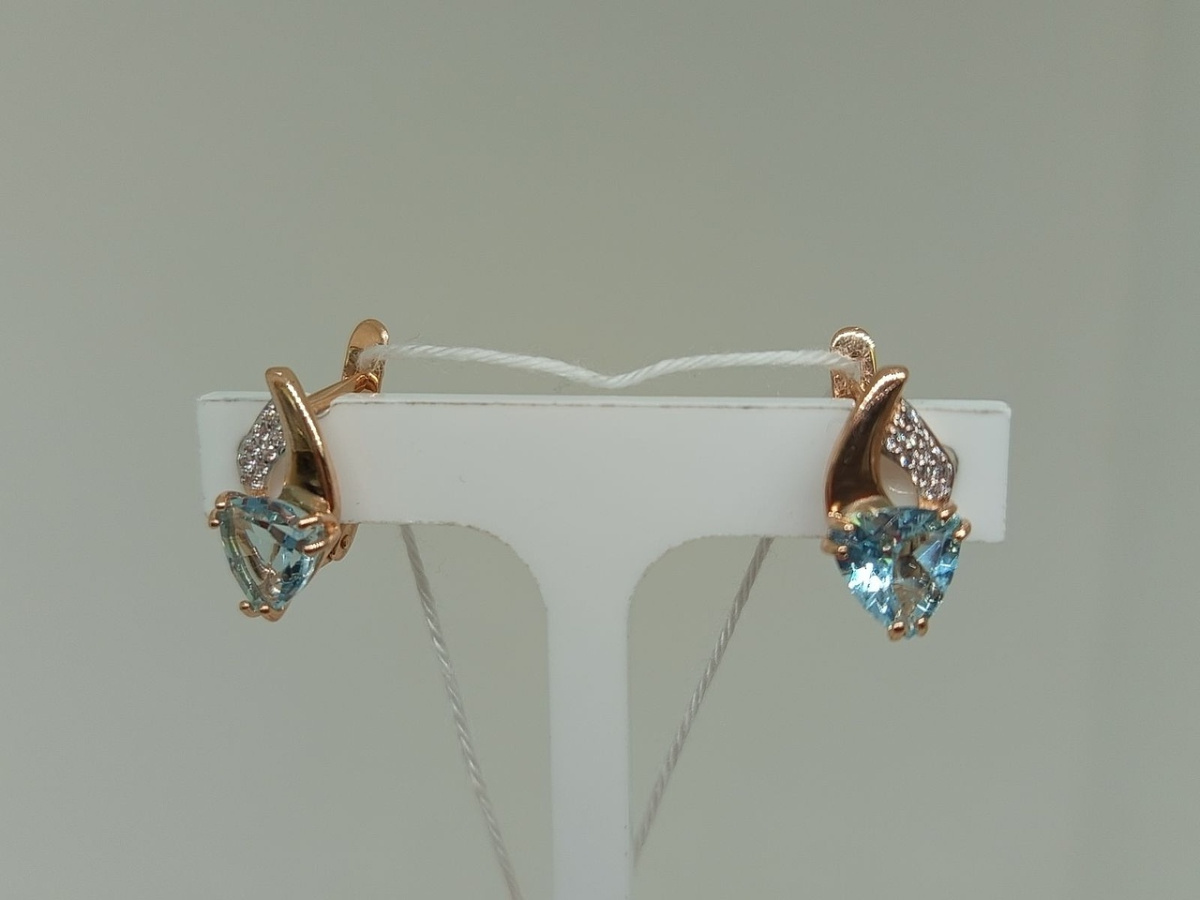 СКМИ585 СЕРЬГИ С КАМНЯМИ (Au 585)