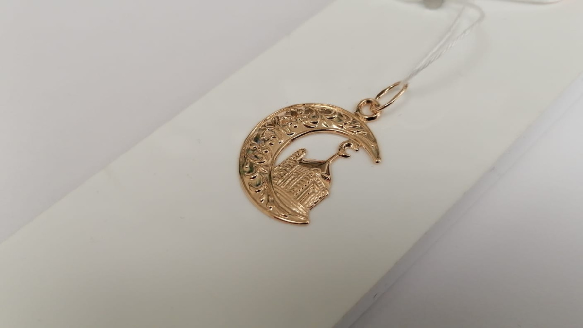 ПОДМБК585 ПОДВЕСКА МЕЧЕТЬ БЕЗ КАМНЯ (Au 585)