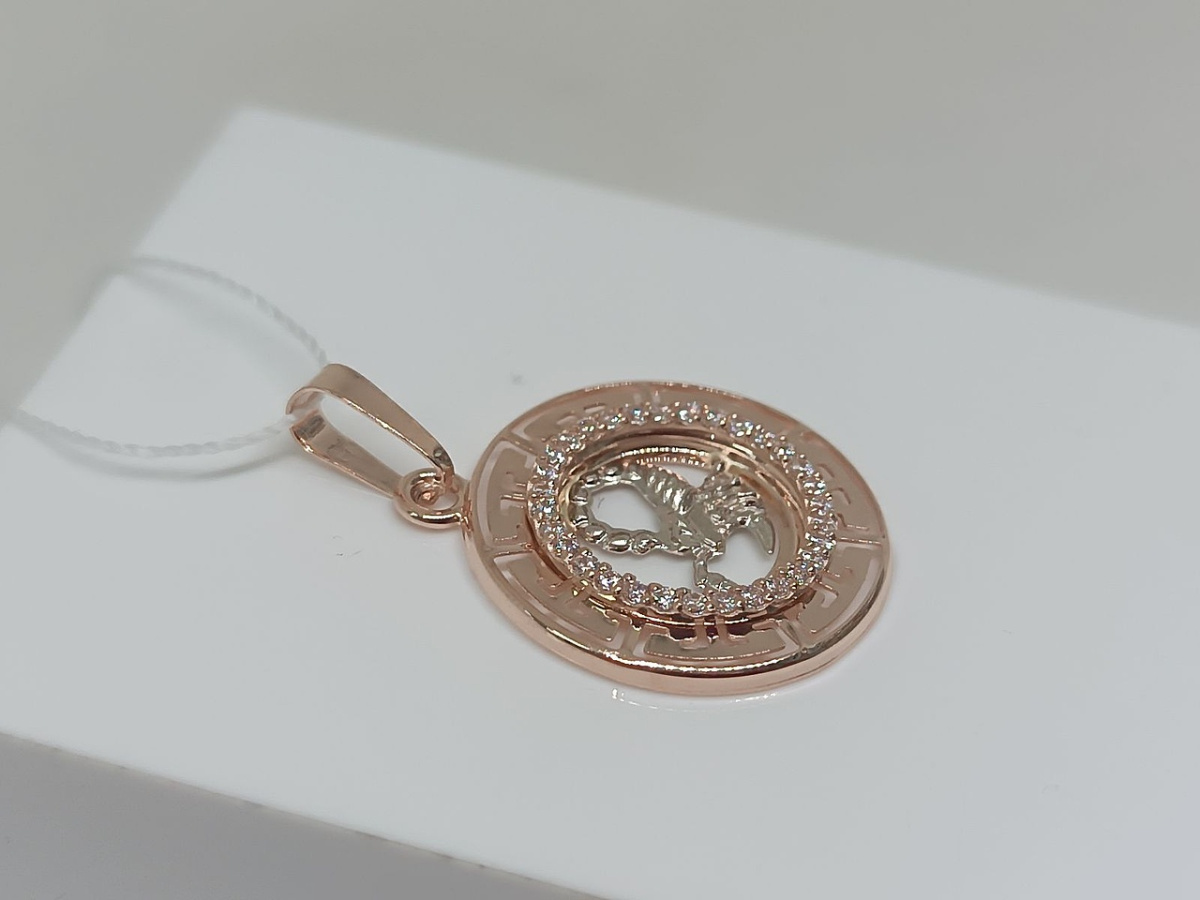КрСВП/скр/Ф ПОДВЕСКА ЗНАК ЗОДИАКА СКОРПИОН (Au 585)