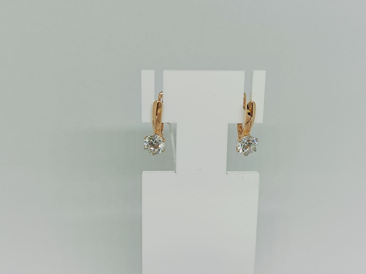 СКМ585 СЕРЬГИ С КАМНЕМ (Au 585)