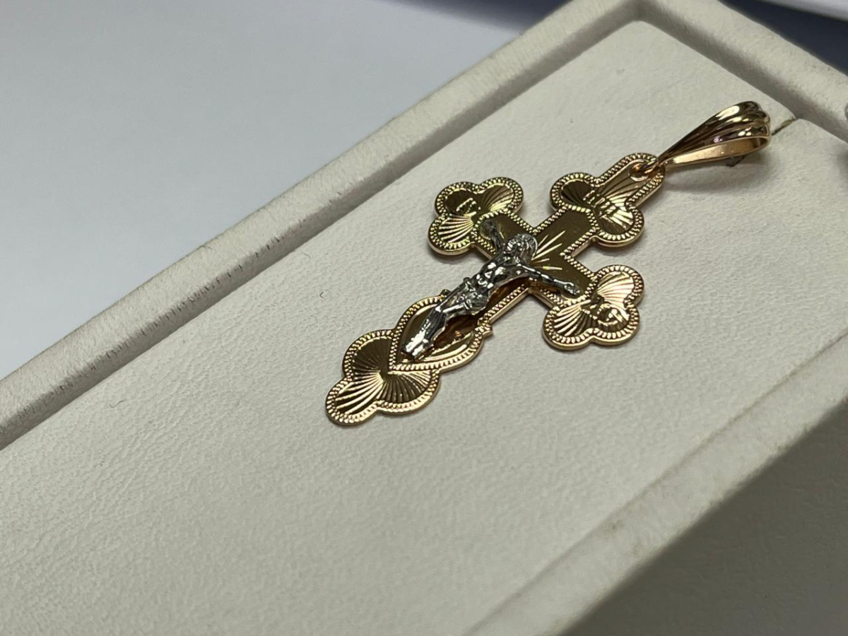 ПОДВЕСКА КРЕСТ без камня (Au 585)