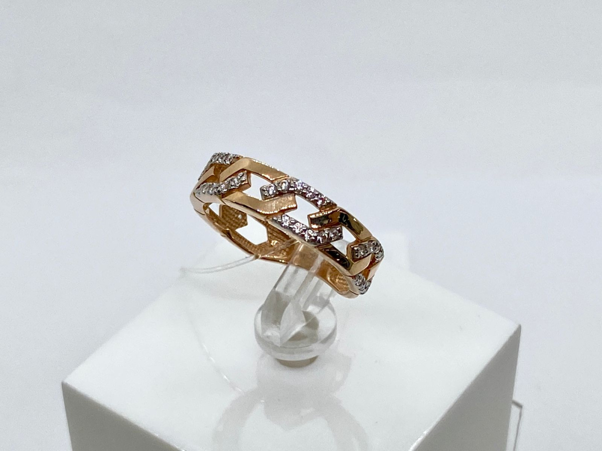 КОЛЬЦО С КАМНЯМИ (Au 585)